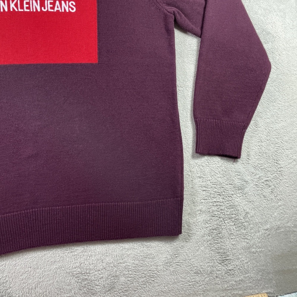 Calvin Klein Jeans Sweater Adult XL Pullover Crewneck 50% Wool Long Sleeve Men - Picture 5 of 14